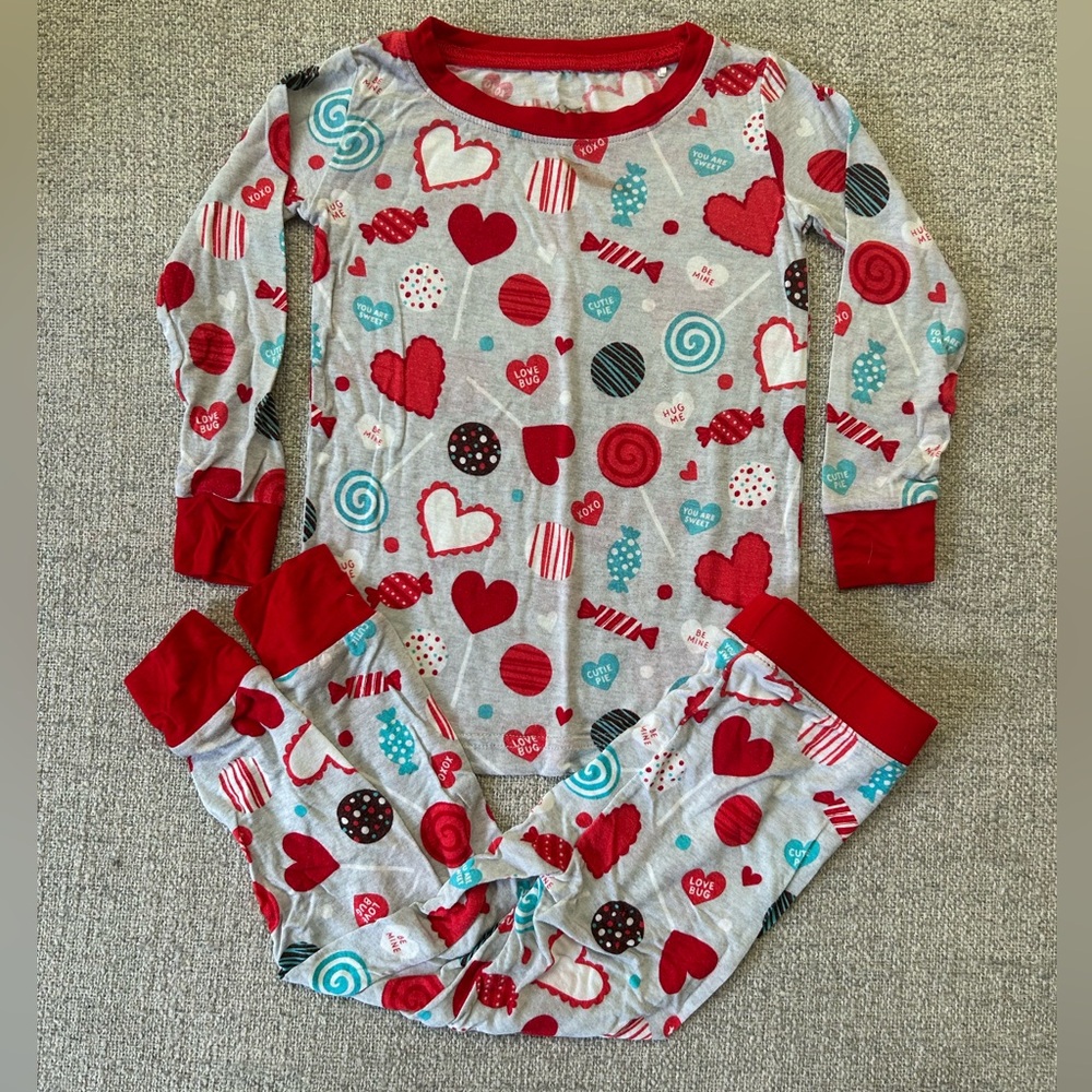 Little Sleepies - Gray Sweet Valentine Bamboo Pajamas